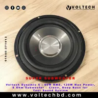 Voltech Dynamic 6 | 60W RMS, 120W Max Power, 8 Ohm Subwoofer – Clean, Deep Bass for Your Sound System